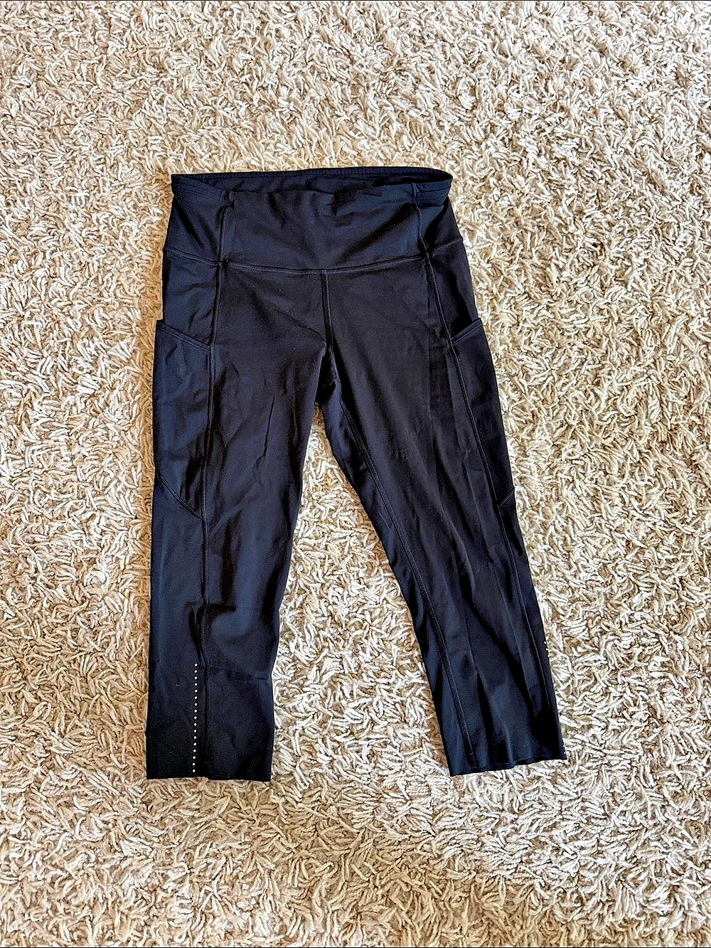 lululemon Fast and Free Crop II 19" Black Athletic Leggings